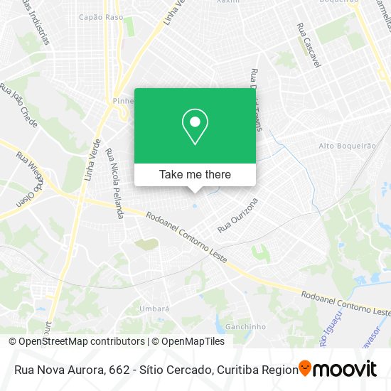 Rua Nova Aurora, 662 - Sítio Cercado map