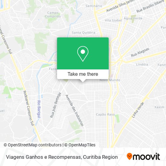 Viagens Ganhos e Recompensas map