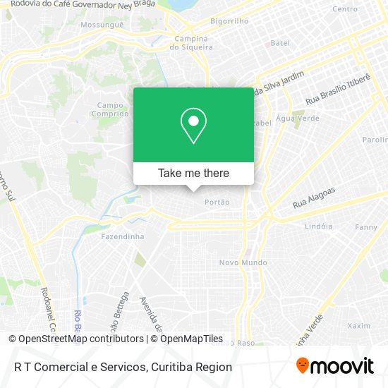 R T Comercial e Servicos map