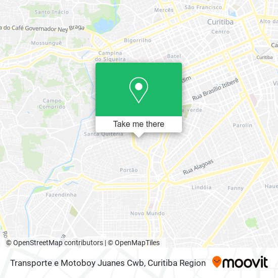 Mapa Transporte e Motoboy Juanes Cwb