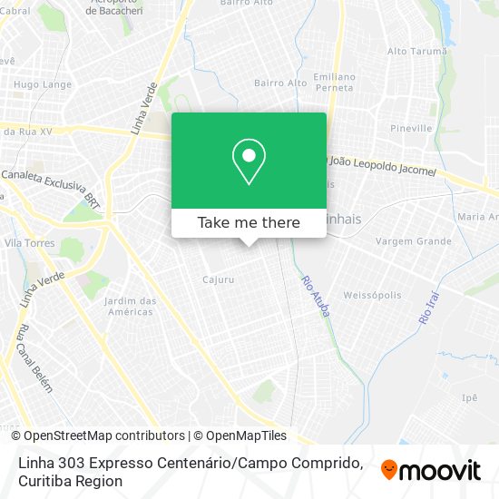 Linha 303 Expresso Centenário / Campo Comprido map