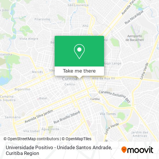 Universidade Positivo - Unidade Santos Andrade map