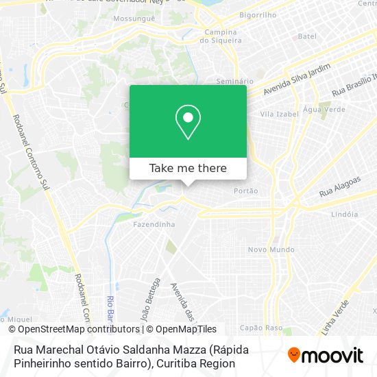 Rua Marechal Otávio Saldanha Mazza (Rápida Pinheirinho sentido Bairro) map