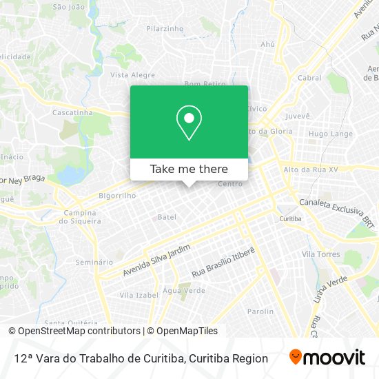 12ª Vara do Trabalho de Curitiba map