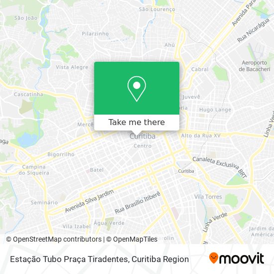 Mapa Estação Tubo Praça Tiradentes