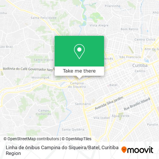 Linha de ônibus Campina do Siqueira / Batel map