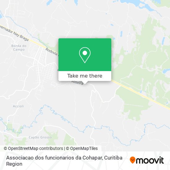 Associacao dos funcionarios da Cohapar map