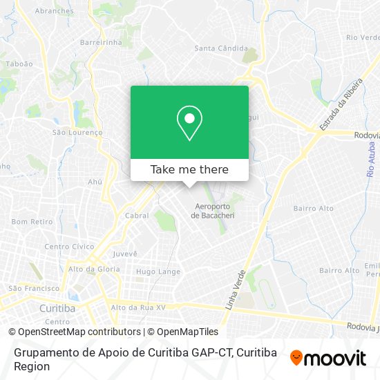 Mapa Grupamento de Apoio de Curitiba GAP-CT