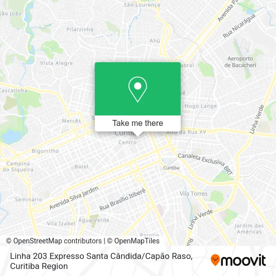 Linha 203 Expresso Santa Cândida / Capão Raso map