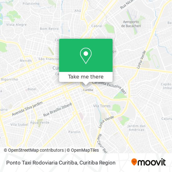 Ponto Taxi Rodoviaria Curitiba map