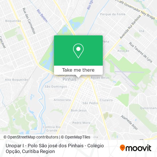 Mapa Unopar I - Polo São josé dos Pinhais - Colégio Opção