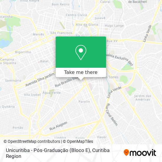 Mapa Unicuritiba - Pós-Graduação (Bloco E)