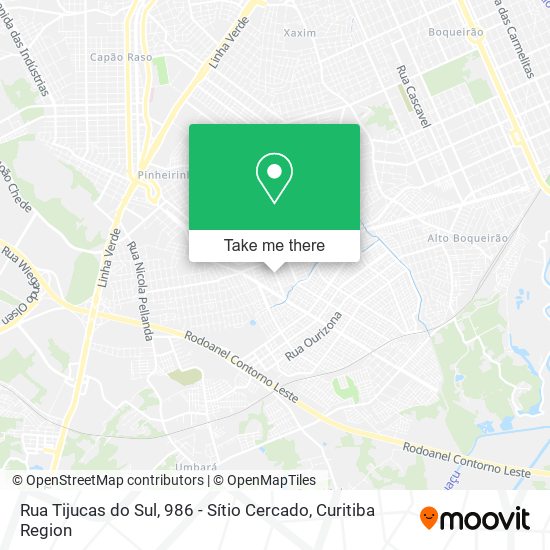 Rua Tijucas do Sul, 986 - Sítio Cercado map
