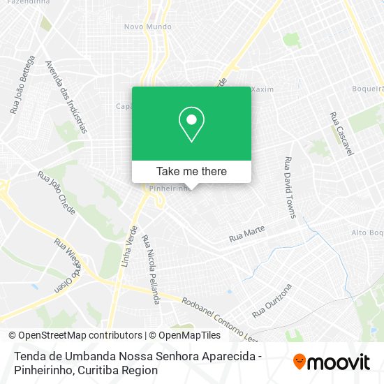 Tenda de Umbanda Nossa Senhora Aparecida - Pinheirinho map
