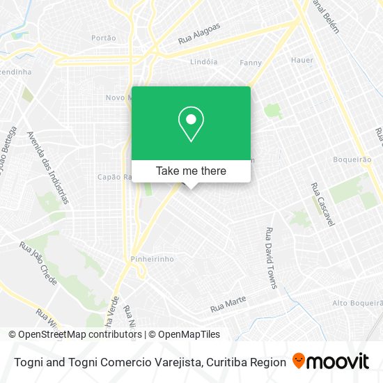 Togni and Togni Comercio Varejista map