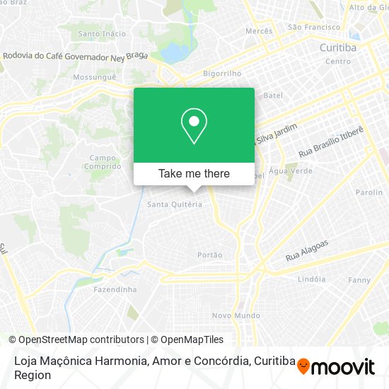 Mapa Loja Maçônica Harmonia, Amor e Concórdia