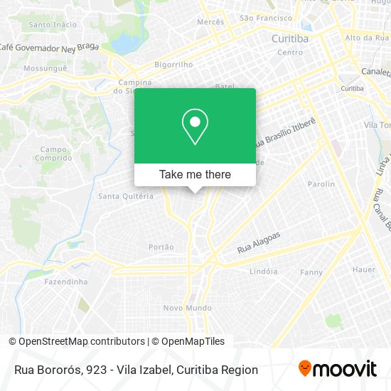 Rua Bororós, 923 - Vila Izabel map