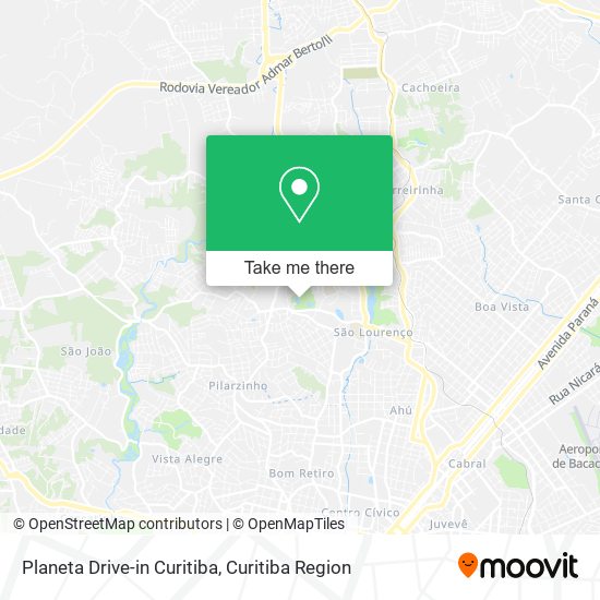 Mapa Planeta Drive-in Curitiba