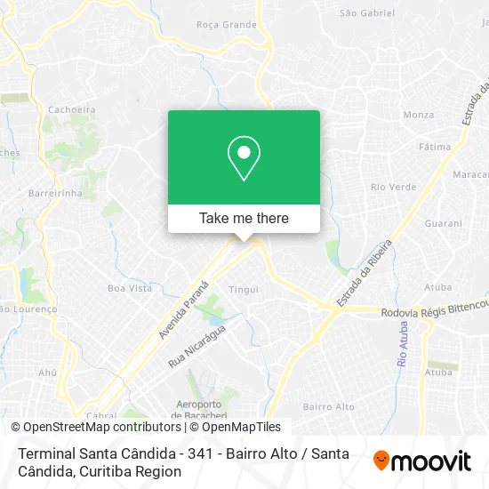 Terminal Santa Cândida - 341 - Bairro Alto / Santa Cândida map