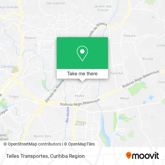 Telles Transportes map