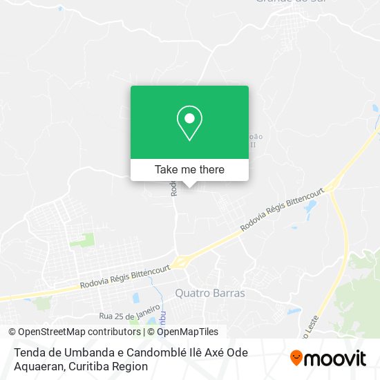 Mapa Tenda de Umbanda e Candomblé Ilê Axé Ode Aquaeran