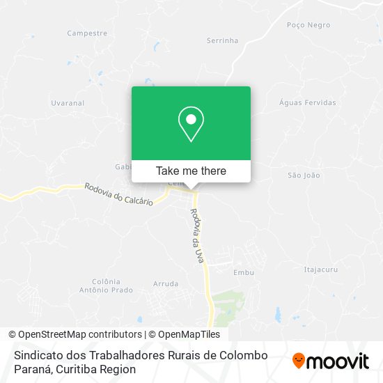 Sindicato dos Trabalhadores Rurais de Colombo Paraná map