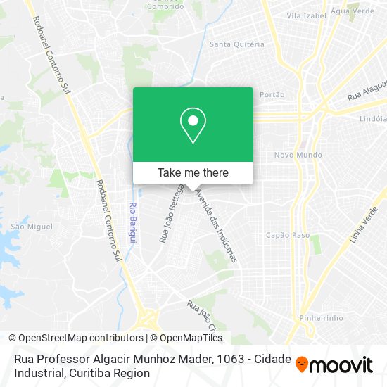 Rua Professor Algacir Munhoz Mader, 1063 - Cidade Industrial map