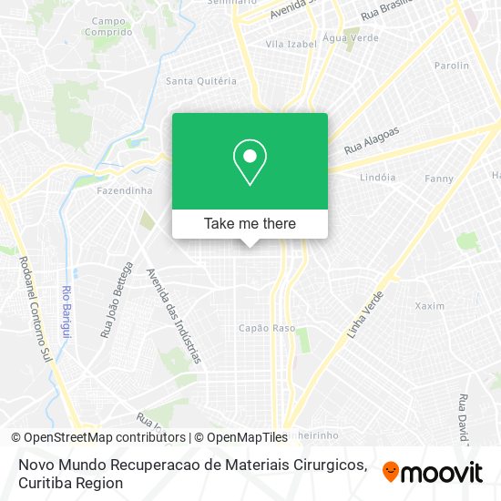 Novo Mundo Recuperacao de Materiais Cirurgicos map