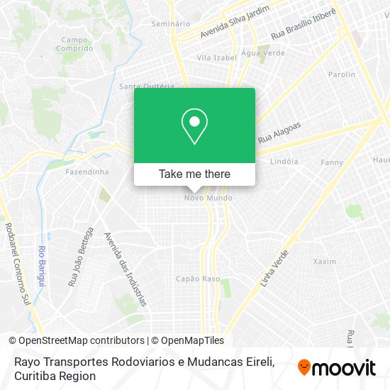 Mapa Rayo Transportes Rodoviarios e Mudancas Eireli