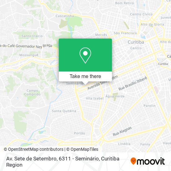 Mapa Av. Sete de Setembro, 6311 - Seminário