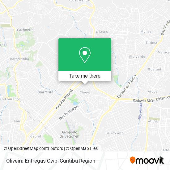 Oliveira Entregas Cwb map