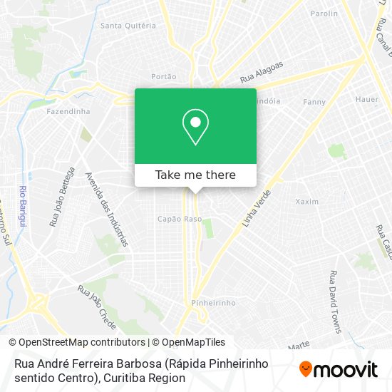Rua André Ferreira Barbosa (Rápida Pinheirinho sentido Centro) map