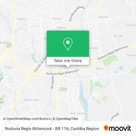 Rodovia Regis Bittencout - BR 116 map