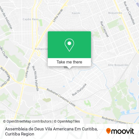 Mapa Assembleia de Deus Vila Americana Em Curitiba