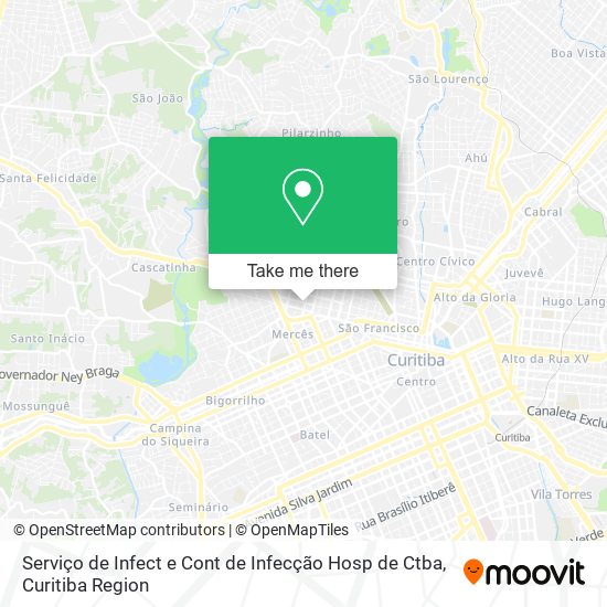 Serviço de Infect e Cont de Infecção Hosp de Ctba map