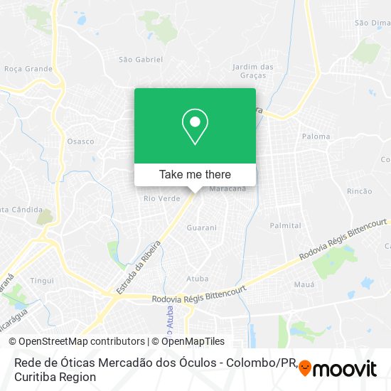 Rede de Óticas Mercadão dos Óculos - Colombo / PR map