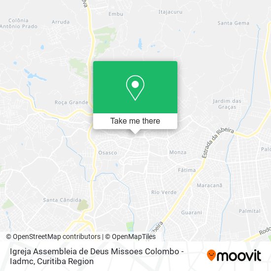 Mapa Igreja Assembleia de Deus Missoes Colombo - Iadmc