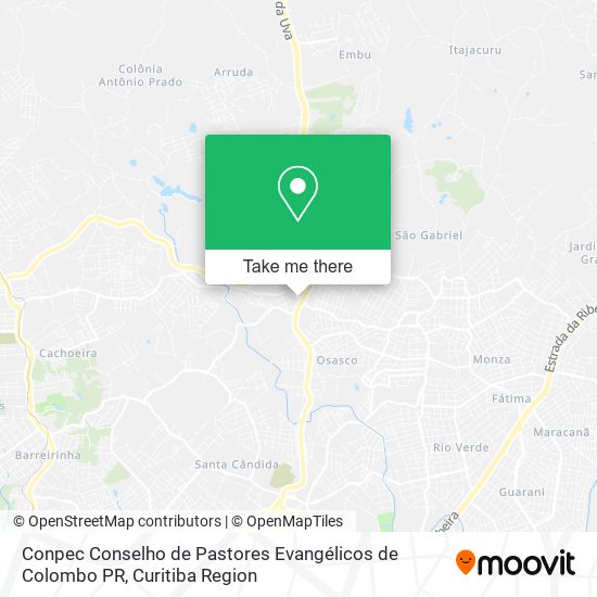 Conpec Conselho de Pastores Evangélicos de Colombo PR map