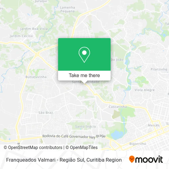 Franqueados Valmari - Região Sul map