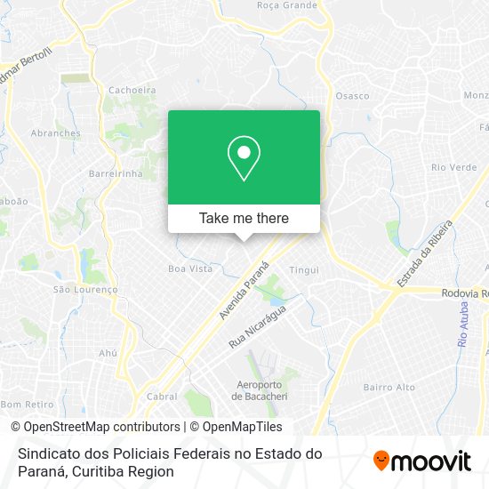 Sindicato dos Policiais Federais no Estado do Paraná map