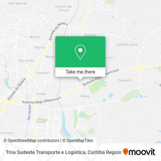 Tma Sudeste Transporte e Logística map