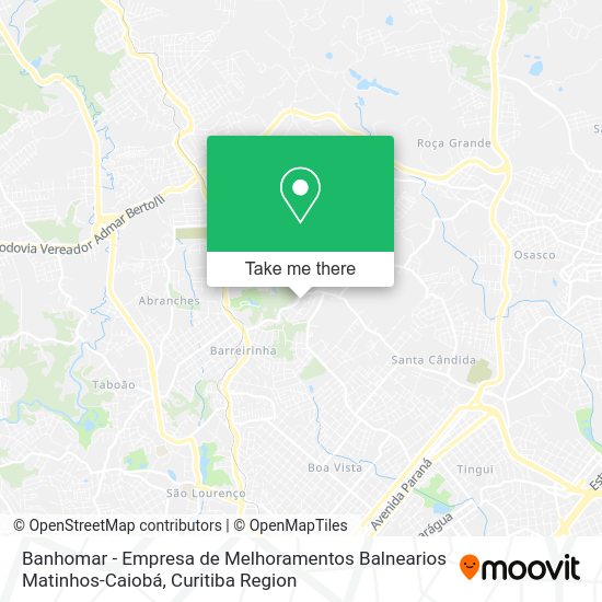 Banhomar - Empresa de Melhoramentos Balnearios Matinhos-Caiobá map