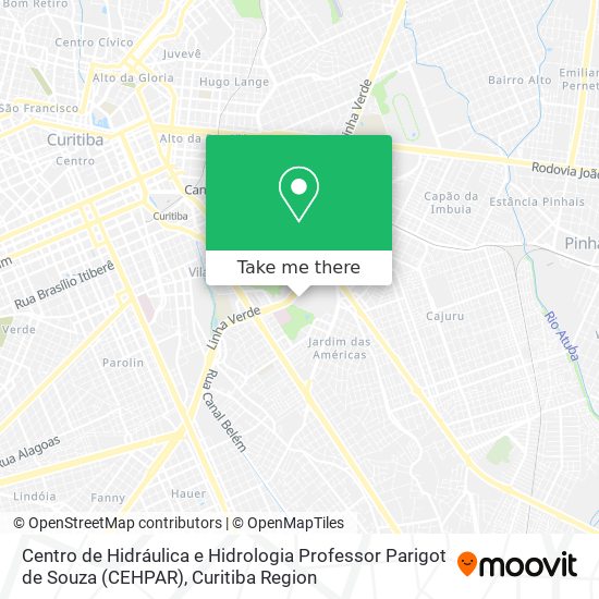 Mapa Centro de Hidráulica e Hidrologia Professor Parigot de Souza (CEHPAR)