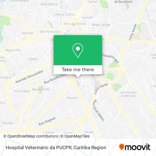 Mapa Hospital Veterinário da PUCPR