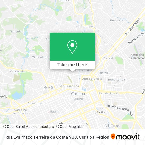 Mapa Rua Lysimaco Ferreira da Costa 980