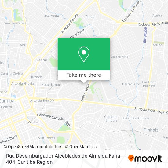 Mapa Rua Desembargador Alcebíades de Almeida Faria 404