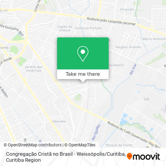 Mapa Congregação Cristã no Brasil - Weissópolis / Curitiba