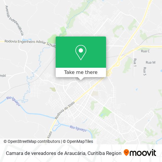 Camara de vereadores de Araucária map