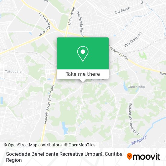 Mapa Sociedade Beneficente Recreativa Umbará