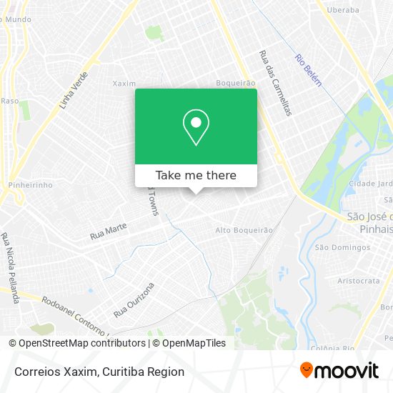 Correios Xaxim map